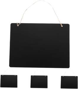 Parliky 4 pièces en bois Double face <span class=keywords><strong>tableau</strong></span> noir cuisine mémo signe effaçable <span class=keywords><strong>tableau</strong></span> signe suspendu babillard en bois effaçable conseil Ha - Product Image 2