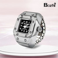Montre-bague numérique carrée minimaliste Y2K personnalisable NYY, plaqué argent, tendance, cadeau