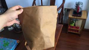 Sac de courses réutilisable en toile cirée, sac de poche pratique, marron, résistant, grand sac de courses - Product Image 3