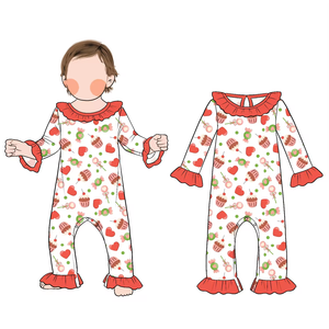 Sıcak satış ve yüksek kalite kişilik basit butik bambu cabrio bebek Romper pijama <span class=keywords><strong>2</strong></span> yollu fermuar ile çocuklar için Ruff - Product Image 2