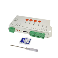 وحدة تحكم K1000S SPI Pixel LED - قابلة للبرمجة عبر بطاقة SD بألوان حلمية لشرائط WS2812B القابلة للتحكم، تعمل بجهد DC5-24V مع جهاز تحكم عن بعد بتردد الراديو