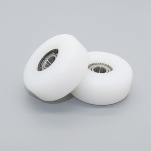 Rodillos de Polea Planos Recubiertos de Nailon PA66 de Plástico de Ingeniería al por Mayor, 9.525*50.8*20.9mm - Product Image 1