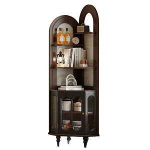 Richard's Corner Cabinet Solid Wood Living Room Cabinet 2 Compartments Triangular <b>Storage</b> <b>Unit</b> French Style <b>Wall</b> Mount - Product Image 4