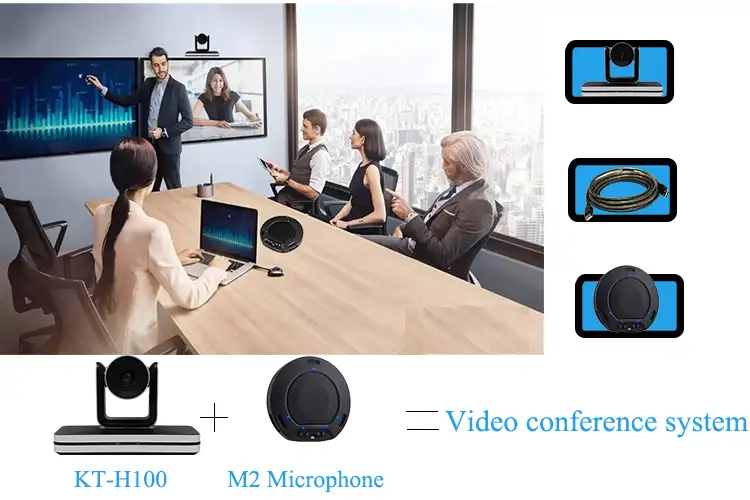 JT-M2ระบบการประชุมทางวิดีโอเสียง USB ไร้สายห้องประชุมลำโพงสปีกเกอร์โฟนสำหรับการสตรีมสด