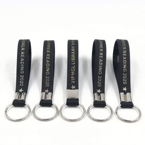 Bracelet porte-clés promotionnel personnalisé en silicone injecté d'encre de 12 mm, bracelet en caoutchouc, anneau en silicone, porte-clés - Product Image 2