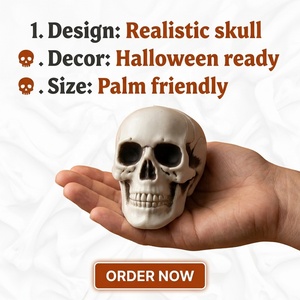 Miniatura Realista <span class=keywords><strong>de</strong></span> Calavera para Halloween, 6 Piezas <span class=keywords><strong>con</strong></span> Textura Detallada para Decoración Espeluznante <span class=keywords><strong>de</strong></span> Mesa, Suministros para Fiestas <span class=keywords><strong>de</strong></span> Casas Encantadas - Product Image 1