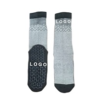Chaussettes de yoga et de Pilates Premium Grip Crew, respirantes, en maille, avec revers tricoté pour l'automne, logo personnalisé, OEM ODM