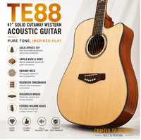 Guitare semi-acoustique professionnelle 41 pouces en épicéa massif avec micro EQ LC-5 et finition brillante, vente en gros d'usine