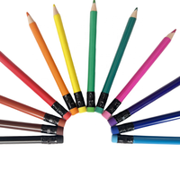 Ensemble de 12 crayons de couleur HB mini en plastique pour enfants, effaçables, cadeau, non toxique, triangle, 3,5 pouces avec gomme, Lapis De Cor