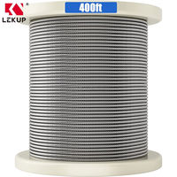 Câble de construction en acier inoxydable T316 de qualité supérieure, 7x7 brins, 1/8 po, pour garde-corps de terrasse, résistance à la rupture de 1800 lb