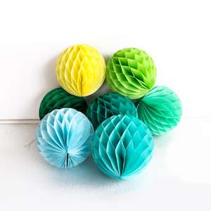 Idées de décoration en nid d'abeille pour fête, petites décorations suspendues réutilisables en nid d'abeille, papier de soie en nid d'abeille, boule en nid d'abeille - Product Image 3