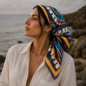 Daily Fashion Women Reversible Silk Square <b>Scarf</b> Breathable Adult Pattern European American Digital Print All Seasons Wear - Product Image 5