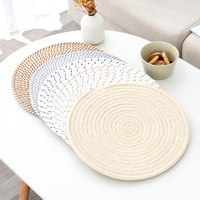Set de table en lin fait main de style japonais, dessous de verre et dessous de bol pour la vaisselle domestique, vente en gros de sets de table en lin