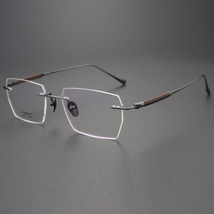 Occhiali Senza Montatura H2400 in Titanio Puro e Legno di Palissandro, Design Unisex Durevole per Tutti i Tipi di Viso, Moda 2025 - Product Image 2