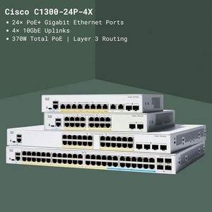 Nouveau commutateur géré empilable Cisco Catalyst 1300 C1300-24P-4X avec 24 ports Ethernet Gigabit PoE+ et 4 ports SFP+ 10GbE en uplink - Product Image 3