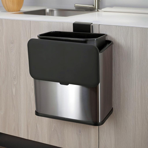 <strong>Kitchen</strong> Hanging Trash Waste <strong>Bins</strong> Dustbin <strong>Compost</strong> <strong>Bin</strong> Wall Mounted Stainless Steel Trash Can - Product Image 1