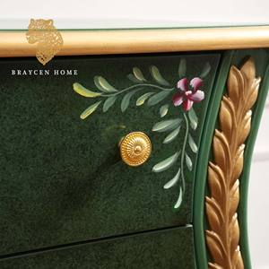 Mueble Antiguo Chino, Gabinete de Madera Maciza Pintado a Mano, Armario de Entrada para Sala de Estar, Gabinete de Almacenamiento para el Hogar con 4 Cajones - Product Image 5