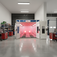 Cabine de peinture automobile infrarouge à économie d'énergie, four de cuisson pour peinture automobile avec contrôle de température et éclairage LED