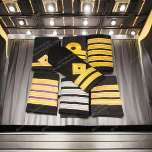 Épaulettes de pilote OEM personnalisables, bandes de grade, épaulettes de veste, à enfiler, or noir, polyester/coton, uniformes d'avion confortables - Product Image 2