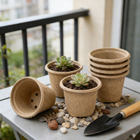 Pots à semis en pulpe de papier biodégradable sans tourbe, avec trous de drainage, durables, écologiques, pots de pépinière carrés de 0,7 gallon pour