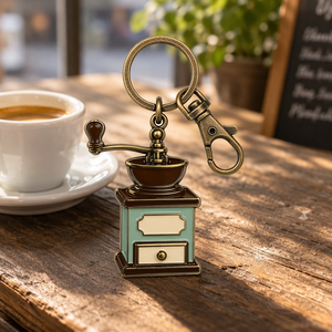 Set de Llaveros Metálicos Personalizados Vintage para Café, con Esmalte Duro, Temática de Barista, Molinillo y Cafetera <span class=keywords><strong>Moka</strong></span>, Regalo de Recuerdo para Amantes del Café - Product Image 3