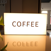 EZD-Boîte à lumière LED personnalisée pour restaurant, café, publicité, enseigne extérieure en acrylique 3D
