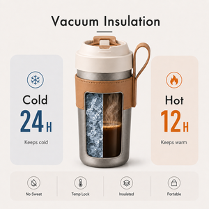 Smart Temperature Display Titanium Coffee Mug Vacuum <b>Insulated</b> LED Digital Cup - Product Image 2
