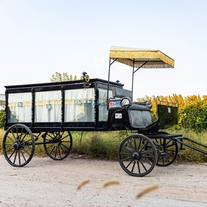 Latest Design Horse Drawn Funeral Hearse Coffin Buggy Motorcycle Funeral Cart Funeral Service Wagon - Product Image 2