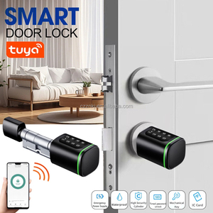 Aplikasi Tuya kata sandi <span class=keywords><strong>Digital</strong></span> kartu Mechanicak kunci cerdas kunci silinder pintar untuk kamar tidur pintu depan - Product Image 4