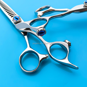 Ciseaux à cheveux en acier 440C 6.3 pouces outils de barbier professionnels ensemble de ciseaux de coiffure diamant globe oculaire - Product Image 3