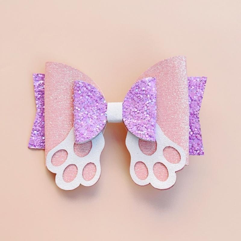 Mc6507 rabbit melon seeds pink purple bow hairpin