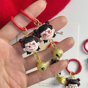 Porte-clés Nezha, pendentif anime amusant et attrayant, petit cadeau pour étudiant, enfant démon affrontant <span class=keywords><strong>la</strong></span> mer, souvenir à suspendre au sac - Product Image 1