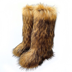 Snow Boots <strong>Ladies</strong> Plush Boots Female Warm Luxury Furry <strong>Shoes</strong> Women's Fluffy Faux Fox Fur <strong>Winter</strong> Adult OEM - Product Image 1