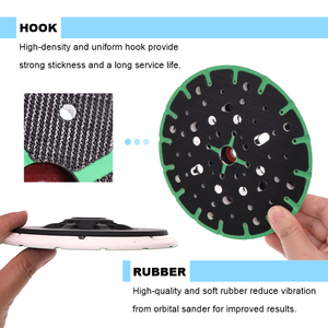 6 pouces 148mm 69-75 trous crochet et boucle support électrique doux ou dur disque abrasif <span class=keywords><strong>ponceuse</strong></span> plaque de sauvegarde pour ponceuses polissage - Product Image 3
