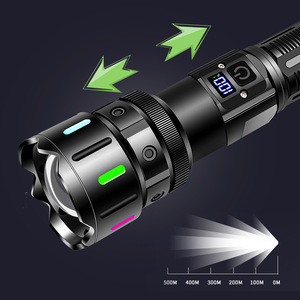 Chất lượng cao kỹ thuật số hiển thị điện hợp kim nhôm cơ thể có thể sạc lại Kính thiên văn <span class=keywords><strong>zoom</strong></span> trắng <span class=keywords><strong>LED</strong></span> ngọn đuốc ánh sáng chiến thuật đèn pin - Product Image 2