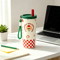 Mug isotherme en acier inoxydable 316 de 19 oz, esthétique, grande capacité, tasse à café motif dessin animé, tasse à paille pour les déplacements, personnalisable