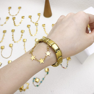 Double-hook Modular Bracelet With Star Pendant Titanium Steel Strap Unisex Everyday Wear - Product Image 2