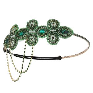 Custom 1920S Gatsby Rhinestone Tassel <b>Headband</b> Vintage <b>Beaded</b> Party Headpiece - Product Image 2