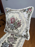 Ensemble de chemins de table en chenille tissée, brodés géométriquement, durables, vintage, en polyester/coton, personnalisables, décoration intérieure