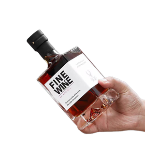 250ml 500ml vuông bao bì thủy tinh chai với nút chai cap nhãn tùy biến Glass tinh thần nước giải khát chai rượu - Product Image 5