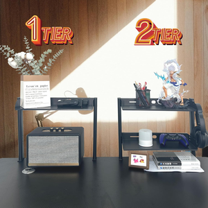 Home <strong>Storage</strong> Clamp on Desk <strong>Shelf</strong> Metal <strong>Storage</strong> <strong>Shelves</strong> <strong>Used</strong> for 2-layer <strong>Storage</strong> <strong>Shelves</strong> on Tables 17.3''*15.7''*6.13'' - Product Image 4