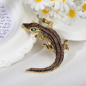 Mới hợp thời trang cổ điển cá sấu lớn trâm động vật sang trọng trâm cài cho nam giới hoặc bạn trai món quà cưới cho trẻ em - Product Image 5