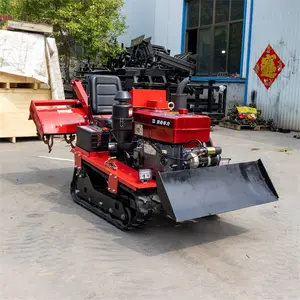 Mini Crawler Bulldozer Agricultural Crawler Rotary Tiller Crawler Rotary Tillage Weeding Machine