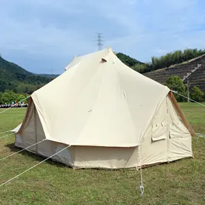 Nuovo arrivo 6x4m imperatore twin ultimate bell tenda tela di cotone famiglia tenda safari all'aperto impermeabile
