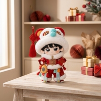 Boneka Singa Tionghoa Kustom dengan Jubah Merah untuk Hadiah Perayaan
