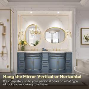 Espejo de Baño Ovalado Dorado Brightify de 24x36 Pulgadas con Marco Metálico, Espejo de Pared Moderno para Dormitorio y Sala de Estar - Product Image 6