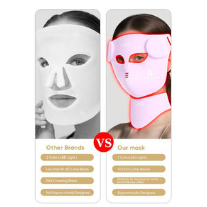 Masque de beauté 4D à lumière rouge, appareil de rajeunissement cutané sans fil à télécommande pour la maison, masque LED Photon en silicone, transfrontalier - Product Image 5