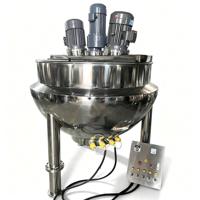 Marmite de cuisson double paroi en acier inoxydable de 500 litres, chauffage électrique ou à gaz, avec agitateur