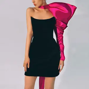 Kleid महिला आरामदायक लंबी आस्तीन अंचल धनुष बेल्ट विंटेज आकस्मिक स्विंग पोशाक