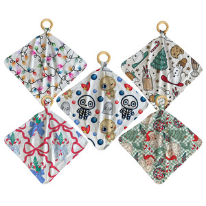 Оптовые детские двухслойные дышащие нагрудники-салфетки из 95% бамбука и 5% спандекса с кружевной застежкой, моющиеся, для мальчиков и девочек - Product Image 2